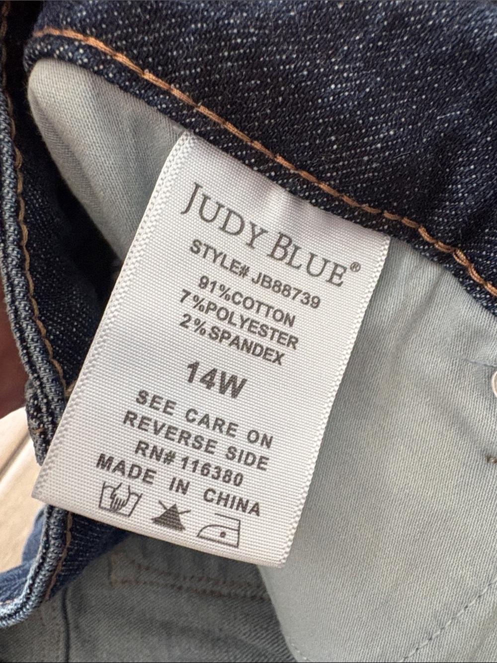 Judy Blue High Rise Control Top Distressed Flare Jeans JB88739 Womens 14W NWOT - Picture 3 of 9
